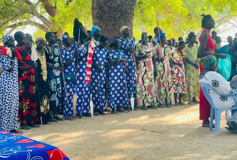 Women assembled in matching dress